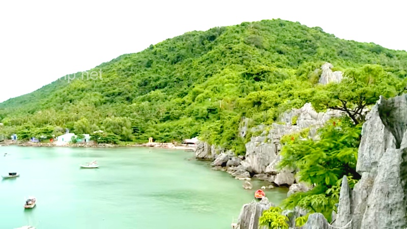 Đảo Hòn Nghệ xanh tươi một màu và rất đỗi hoang sơ
